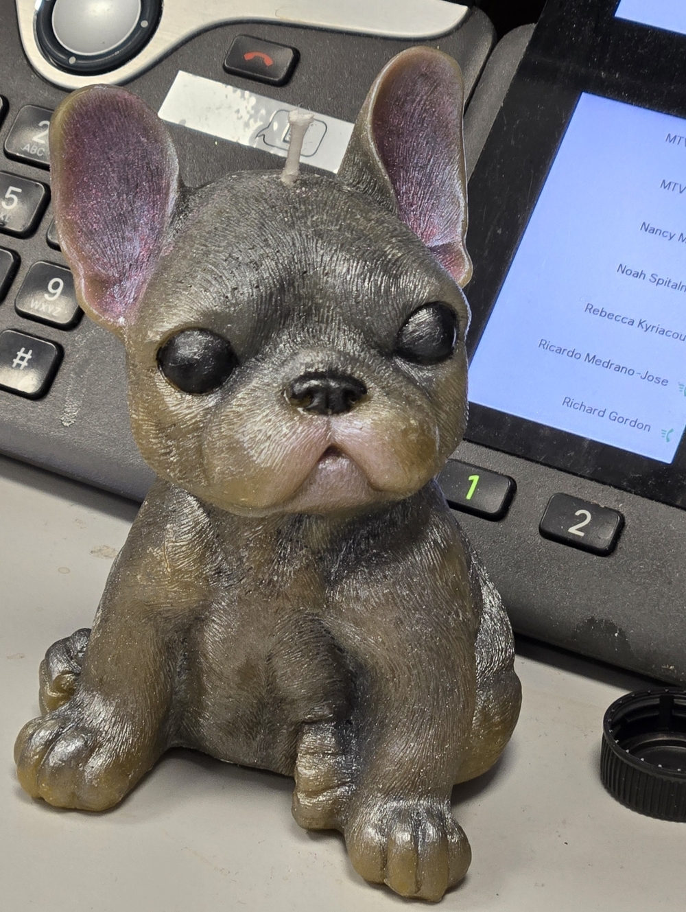 Large French Bulldog Candle